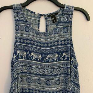 Blue elephant tank top